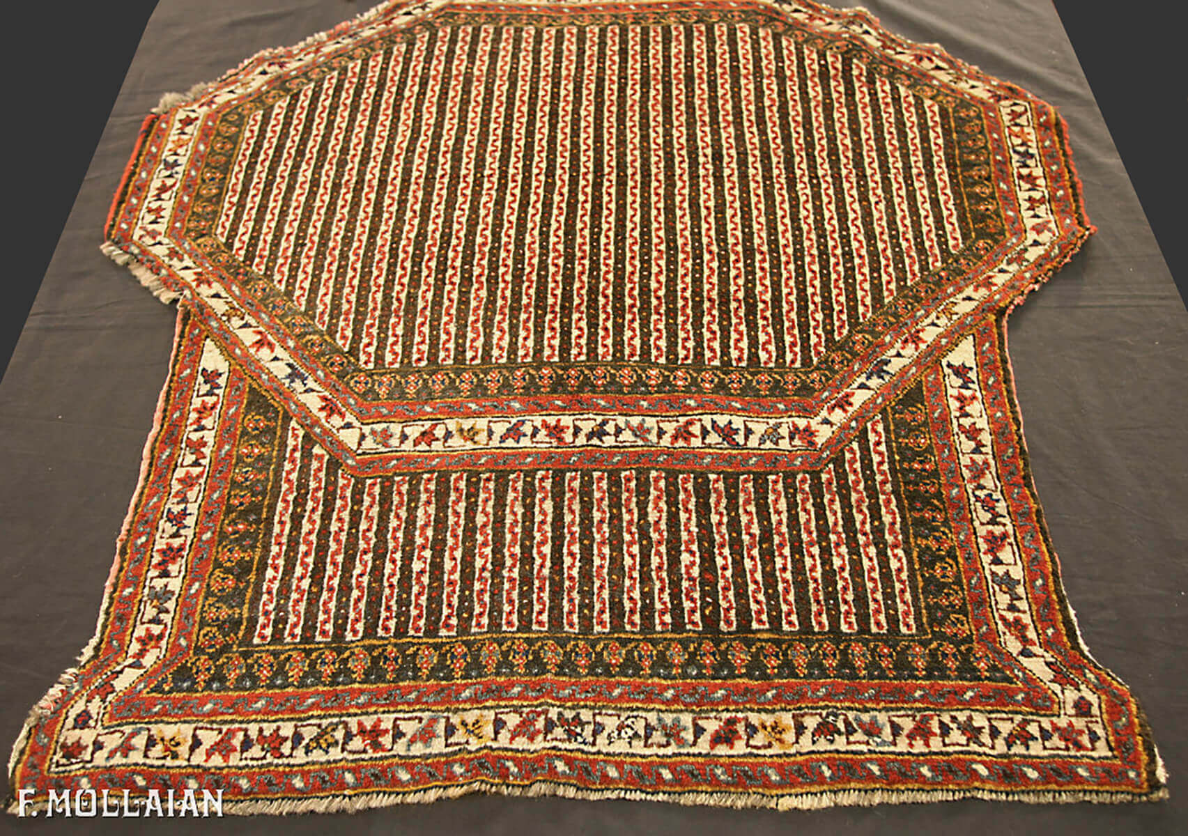 Nomadic Antique Persian Khamse Rug with Special Shape n°:29594572